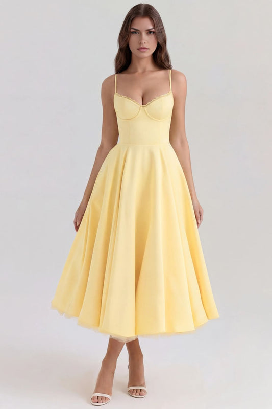 Selene | Vestido Midi con Tul y Bolsillos