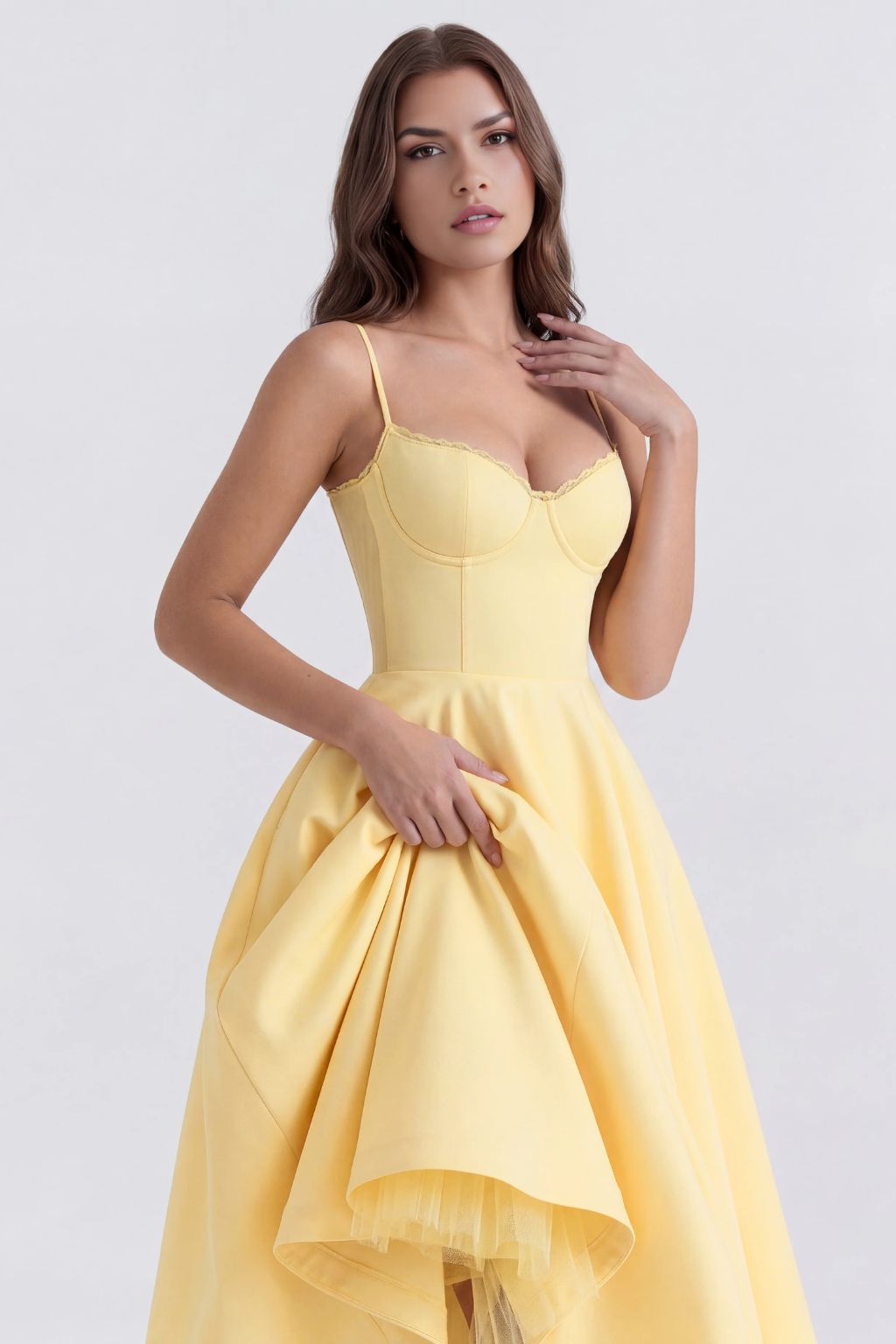 Selene | Vestido Midi con Tul y Bolsillos