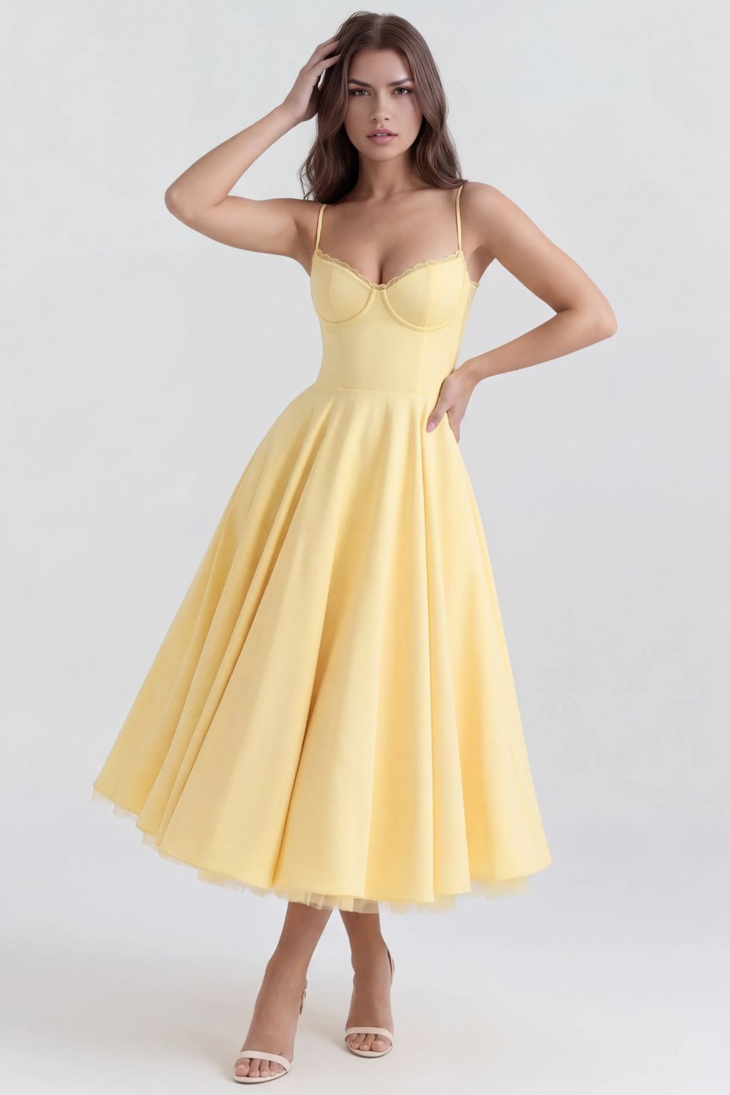 Selene | Vestido Midi con Tul y Bolsillos
