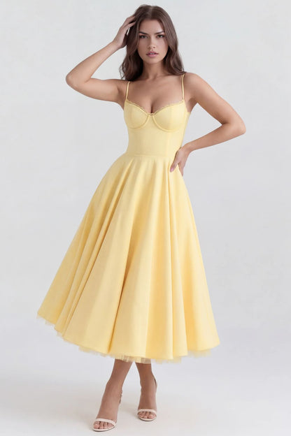 Selene | Vestido Midi con Tul y Bolsillos