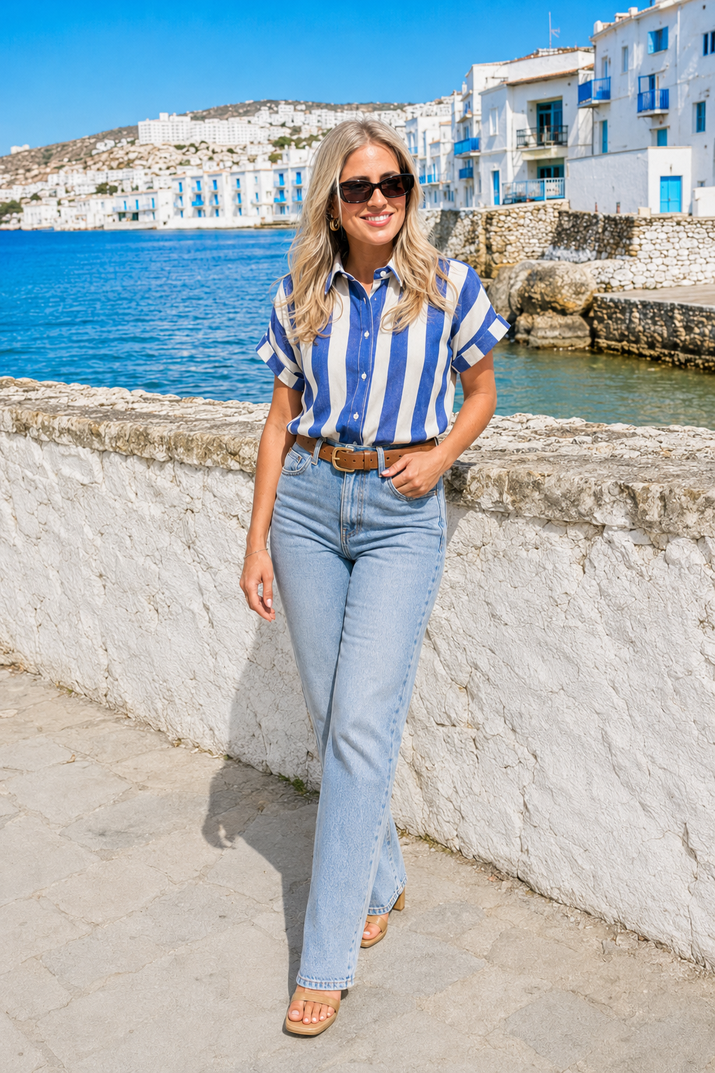 Venecia | Camisa de Rayas Rosa y Blanca